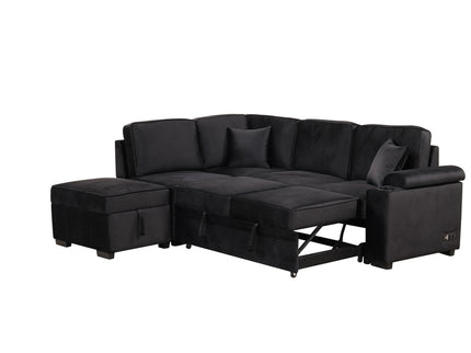 Sleeper Sofa Bed, 2 In 1 Pull Out Sofa Bed L Shape Couch With Storage Ottoman For Living Room, Bedroom Couch And Small Apartment