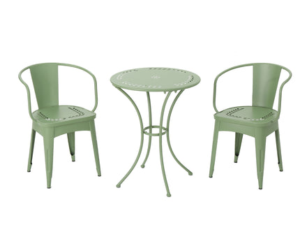 Ambrosia - 3 Piece Bistro Set With Leaf Motifs Top And Seat