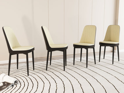 Modern Dining Chair With Cushions And Metal Legs