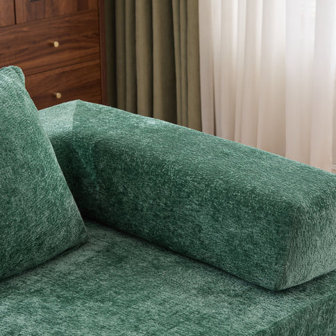 Convertible Floor Sofa Bed With Pillow Back Support Armrest