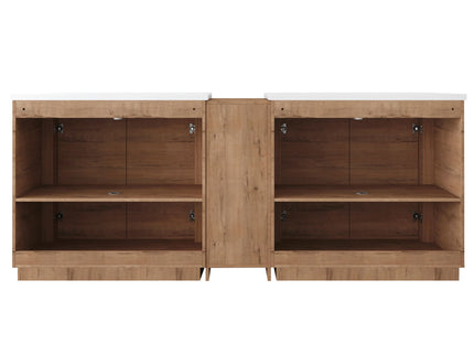Soft Close Door Freestanding Bathroom Vanity With Sink, 1 Small Storage Cabinet