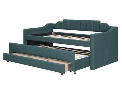 Upholstered Simple Design Daybed With Trundle And 3 Drawers
