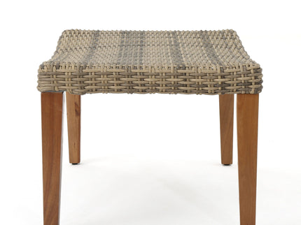 Outdoor Rattan Wicker Ottomans - Gray