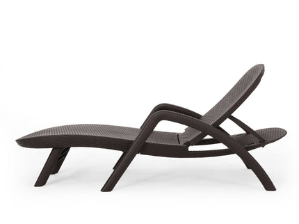 Polypropylene Resin Chaise Lounge With Hand Crafted Details - Dark Brown