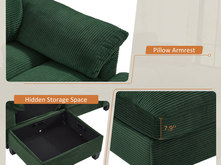 Modern U - Shaped Sectional Sofa With Storage Ottomans, USB Ports, And Cup Holders