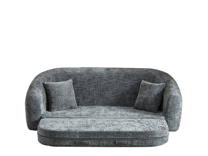 Curved Convertible Sofa, 2 In 1 Fold Out Bed With Pull Out Base And Deep Seat