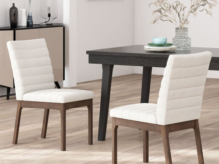 Upholstered Dining Chairs With Rubber Legs (Set of 2)