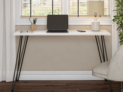 Writing Desk With Hairpin Legs For Study Or Work - White Oak