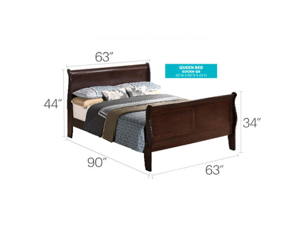 Louis Phillipe - Panel Sleigh Bed