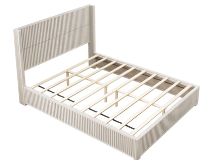 Platform Bed Frame With Headboard, Floor Standing Design