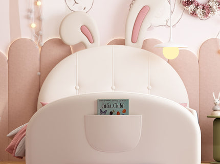 Upholstered Rabbit-Shape Princess Bed With Headboard And Footboard