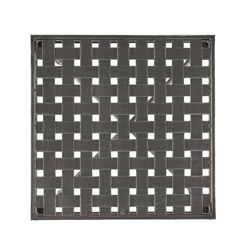 Outdoor Square Side Table With X Shaped Iron Frame - Black