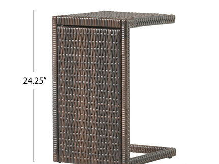 Bucharest - End Table C Shaped Side Table Rattan - Brown