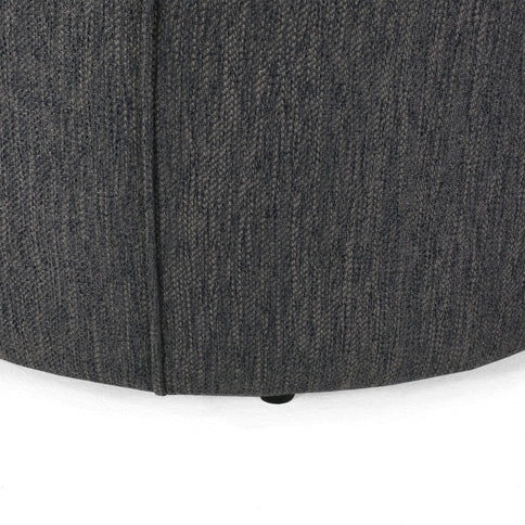 Contemporary Ottoman With Tonal Piping And Button Tuft Design