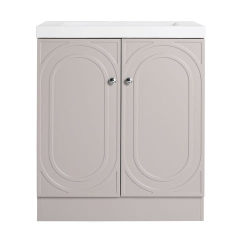 Contemporary Freestanding Bathroom Vanity With Resin Sink & Soft-Close Cabinet Doors