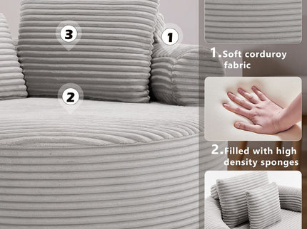 Round Sofa Bed With 3 Pillows For Living Room