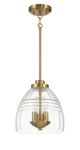 Ember - 3 Candle Lights Chain Pendant - Clear / Gold