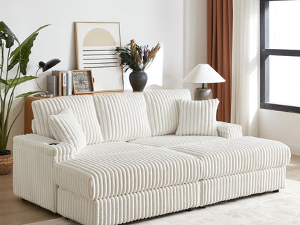 3 Seater Sofa With 2 Ottomans For Living Room