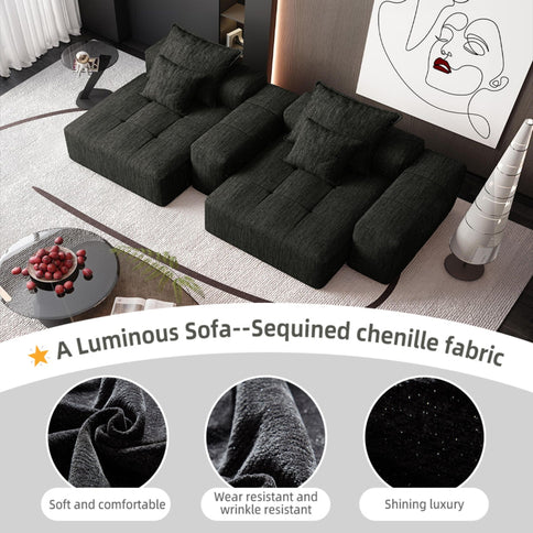 Modern Oversized Diy Combination Modular Sectional Sofa With Pillows
