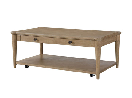 Cocktail Table With Two Storage Drawers And Casters