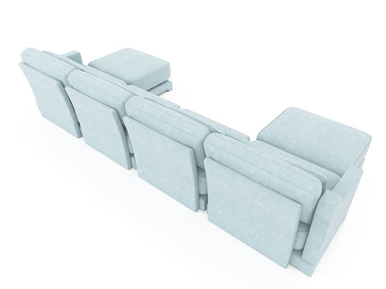 Stylish Sofa With Ottoman And Lumbar Pillows, Ergonomic Design