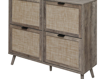 4 Door Shoe Rack, Freestanding Modern Shoe Storage Cabinet