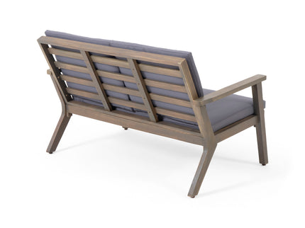 Avacyn - Outdoor Loveseat And Coffee Table Set With Cushions - Dark Gray