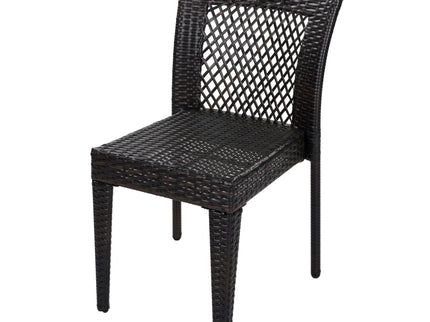 7 Piece Outdoor Dining Set With Table And 6 Chairs - Brown Multi