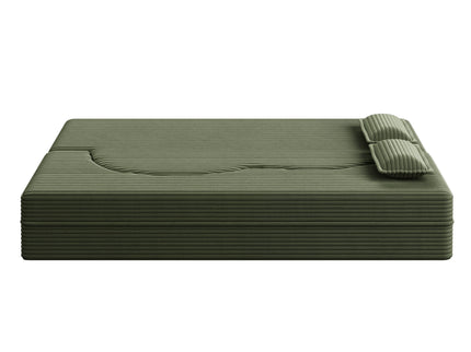 Convertible Foam-Filled Sleeper Sofa Bed With 2 Pillows