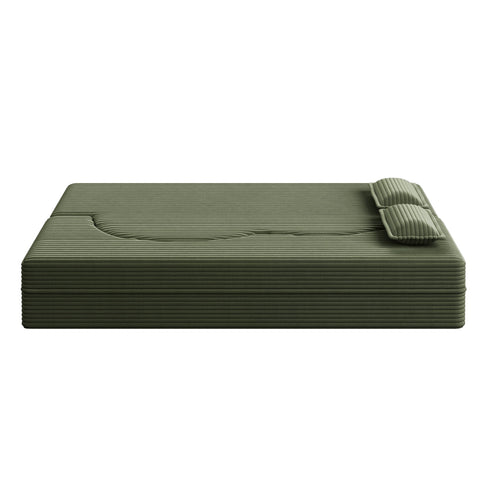 Convertible Foam-Filled Sleeper Sofa Bed With 2 Pillows