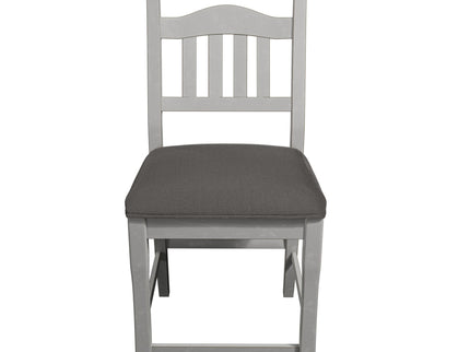 7 Piece Counter Height Dining Set With Storage Base And Ladder Back Chairs - Antique White / Gray