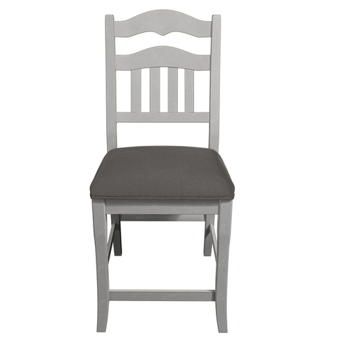 Counter Height Dining Chairs With Upholstered Cushion And Ladder Back Design (Set of 2) - Antique White