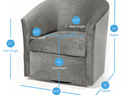 Eden - Swivel Chair With Upholstery And Hardwood Frame