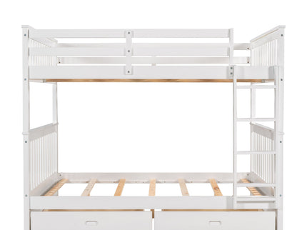 Bunk Bed With Ladders And 2 Storage Drawers