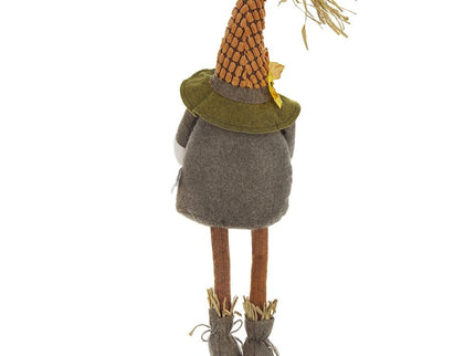 Sitting Gnome With Maple Leaf, For Holiday Harvest Festival Fall Festival & Thanksgiving Table Decorations (Set of 2) - Orange Multi