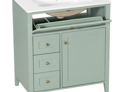 Bathroom Vanity With Sink, 3 Drawers And Adjustable Shelf, Freestanding Storage Unit