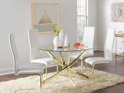 Whittingham - Dining Side Chair (Set of 4) - White / Gold
