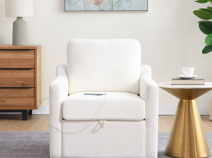 Swivel Arm Chair With USB Type-C Charging And Book Pocket