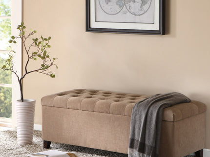 Elegant Design Tufted Top, Soft Close Storage Bench