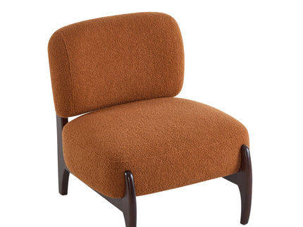 Modern Boucle Lounge Chair With Solid Wood Fram