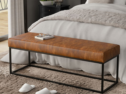 Candice - Ottoman Bench - Tan / Black