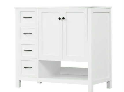 Bathroom Vanity With Sink Top, Bathroom Vanity Cabinet With 2 Doors And 2 Drawers, Open Shelf