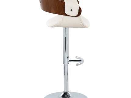 Elisa - Mid Century Modern Adjustable Barstool With Swivel With Rounded T Footrest (Set of 2)