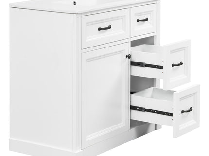 Modern Bathroom Vanity With Sink, 4 Drawers, Soft-Close Door, Adjustable Shelf