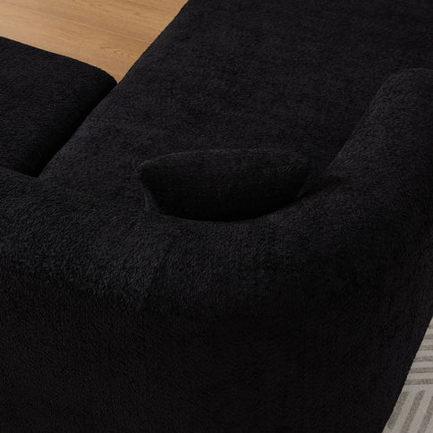 L - Shape Boneless Cloud Couch With 2 Throw Pillows For Living Room