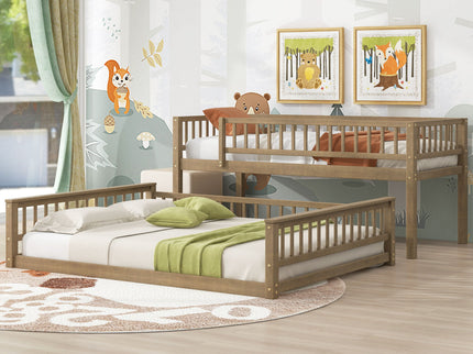 Bunk Bed With Ladder And Guardrails