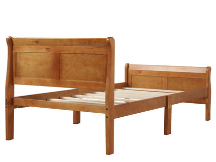 Platform Bed Frame Mattress Foundation Sleigh Bed With Headboard / Footboard / Wood Slat Suppor