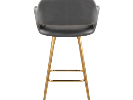 Margarite - Contemporary Fixed Height Counter Stool With Footrest (Set of 2) With Square