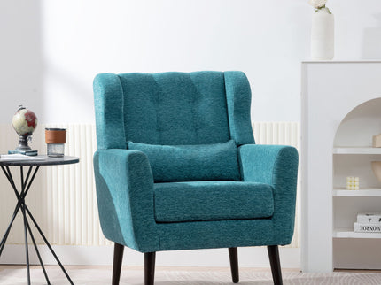 Modern Accent Chair Upholstered Foam Filled Living Room Chairs Comfy Reading Chair Mid-Century Modern Chair With Fabric Lounge Arm Chairs Armchair For Living Room Bedroom