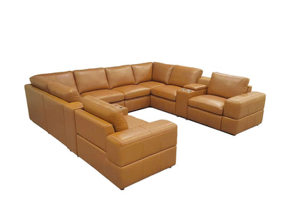 Upholstered Large Arms Sectional With Recliner Seats